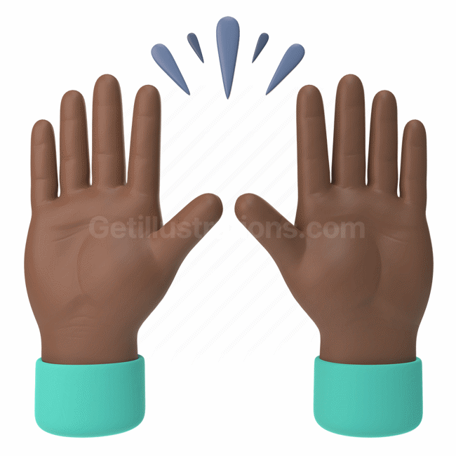 emoticon, emoji, sticker, gesture, raise, hands, dark